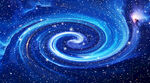 蓝色宇宙星空吊顶图片