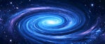 蓝色梦幻星系漩涡星空