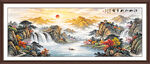 八方聚财山水画