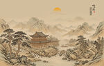 简约宋氏美学古画山水画壁画壁纸