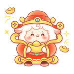 羊年新春矢量小羊财神喜庆招财