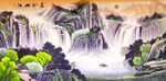 聚宝盆风水画旭日东升
