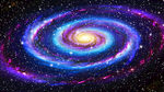 彩色宇宙旋涡星系星空