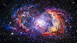 多彩旋涡星系宇宙星空