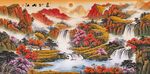 鸿运当头山水国画