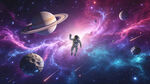 梦幻外太空银河星空宇宙星球背景