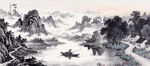 巨幅水墨山水画