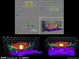 美食节舞台设计3DMAX源文件带材质