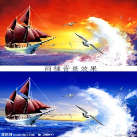 油画效果 乘风破浪图