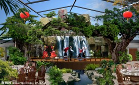 假山榕树舞台设计