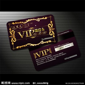 欧式金色花纹花边VIP卡模板