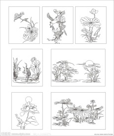 荷花 玻璃花纹