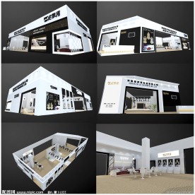 精致大展位展台模型