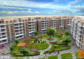 小区景观鸟瞰图