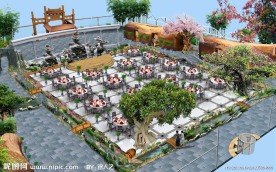 室内生态园景观鸟瞰图