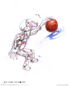 插画 玩转地球 人物 扣篮
