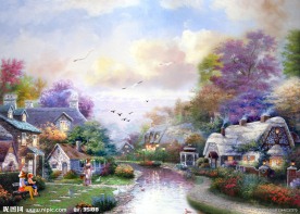 油画风景 田园油画