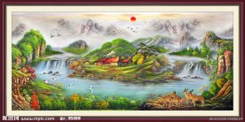 油画风景 聚宝盆油画