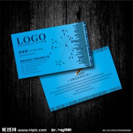 蓝色系 电子行业名片设计