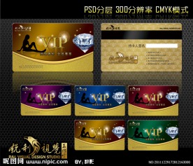 尊贵奢华高档VIP贵宾卡模板psd