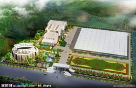 工业园区厂房绿化效果图