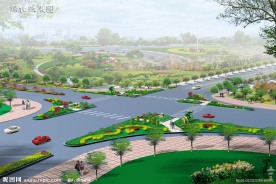 道路绿化效果图