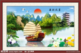 山水画美丽风景