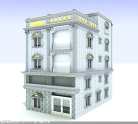 欧式外墙装饰模型