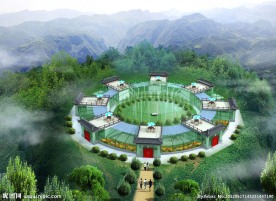 绿色生态园度假村效果图