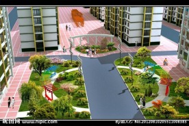 小区景观鸟瞰方案