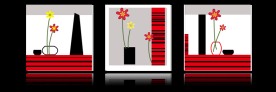 抽象花瓶 鲜花无框画
