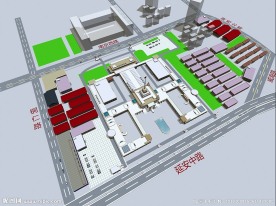 上海展览中心鸟瞰模型