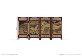 中国风屏风 （图片合层）