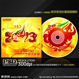 2013蛇年创意喜庆光盘封面封套模板