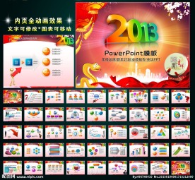 2013年终总结新年计划业绩报告PPT模板