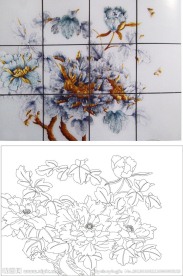 银箔 牡丹 蝴蝶