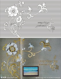 欧式花 电视背景