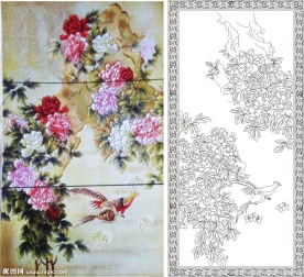 富贵长寿 牡丹 锦鸡