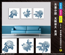 无框画 玫瑰花