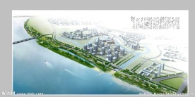 滨江风光带景观大鸟瞰