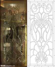 欧式花 线条图 镶嵌