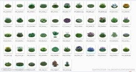 灌木园林景观模型