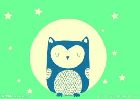 手绘矢量猫头鹰