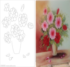 小花 浮雕花 花瓶