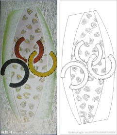 欧式花 抽象图 半环