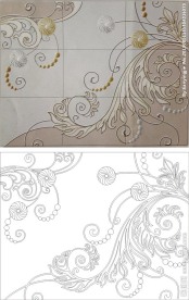欧式花 线条花 金银