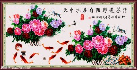花开富贵九鱼图