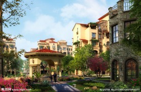 花园别墅透视效果图