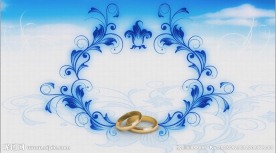 婚庆戒指蓝色花纹视频