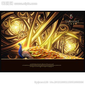 黄金孔雀装饰画